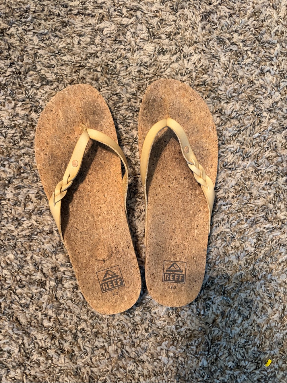 Reef Women’s Cork Thong Sandals in Tan Braided Straps